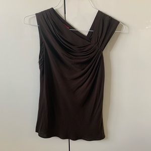 💝Sunny Leigh asymmetrical brown blouse top small